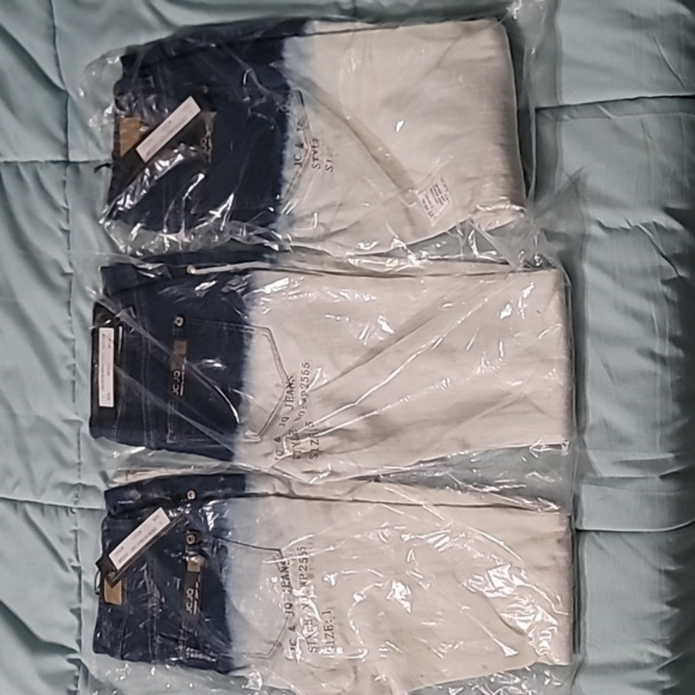JCJQ Blue & White Skinny‎ Jeans Still In Packaging (3) Women's 1,5,&5